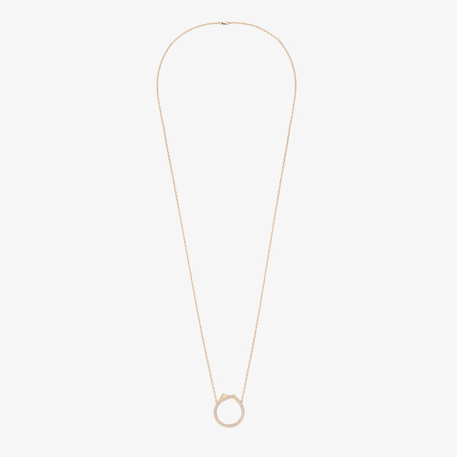Antifer 10 years pendant in pink gold 18 carats paved with diamonds
